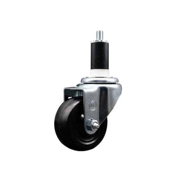 3'' SS Hard Rubber Wheel Swivel 1-3/8'' Expanding Stem Caster